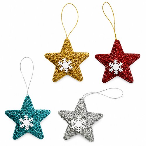 PENDENTE ESTRELA/NEVE 2 SORT 6CM C/2 UNI