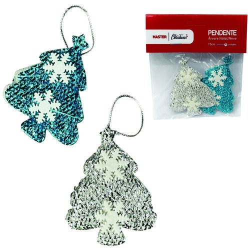 PENDENTE ARVORE NATAL/NEVE 2 SORT 7,5CM