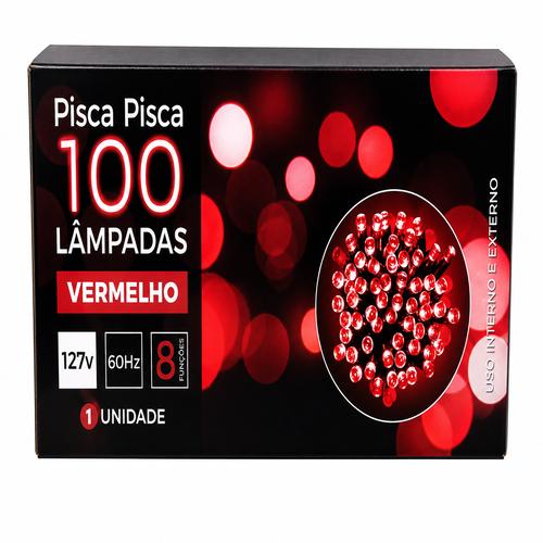 PISCA-PISCA 100 LAMPADAS LED VM FIO 220