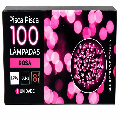 PISCA-PISCA 100 LAMPADAS LED ROSA FIA