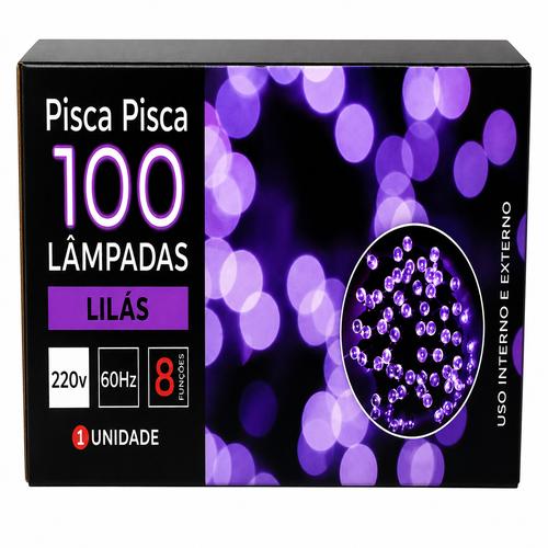 PISCA-PISCA 100 LAMPADAS LED LILAS .