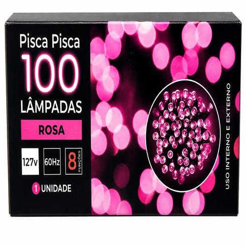 PISCA-PISCA 100 LAMPADAS LED ROSA FI
