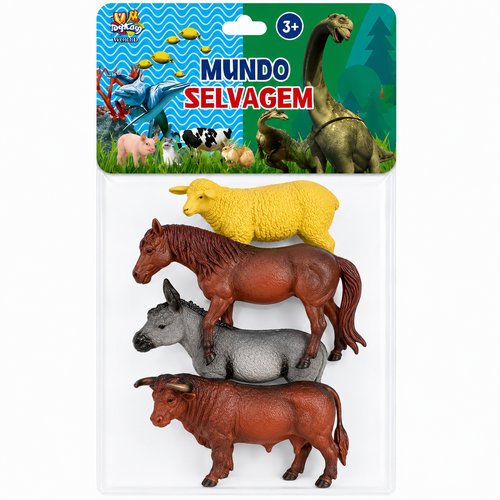 BRINQUEDO ANIMAL DE PLASTICO PVC, C/ 4 P