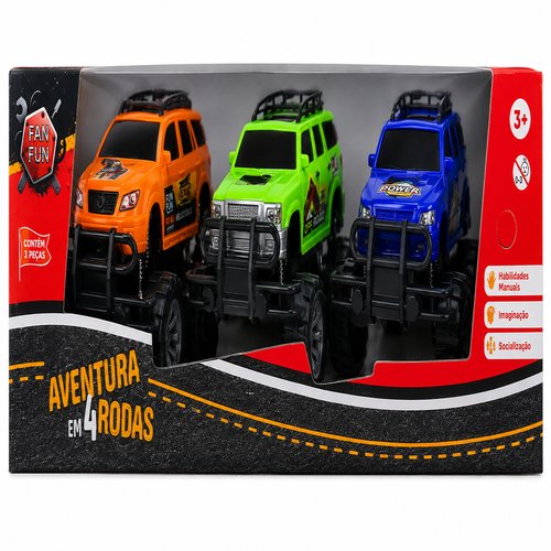 CARROS A FRICCAO CONTENDO 3 PCS,MEDINDO